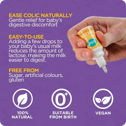 Colief Infant Drops | Lactase Enzyme Drops | Natural Colic Relief for Babies | Reduces Bloating, Wind and Crying | (15ml)