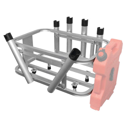 Extreme Max 3005.4257 Aluminum Jet Ski PWC Fishing Rod Rack and Cooler Combo - Compatible with RotoPax Fuel Can Mounts