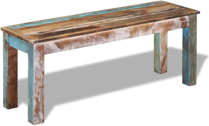 vidaXL Bench Solid Reclaimed Wood Dining Seats Outdoor Home Hall Chair Lounge