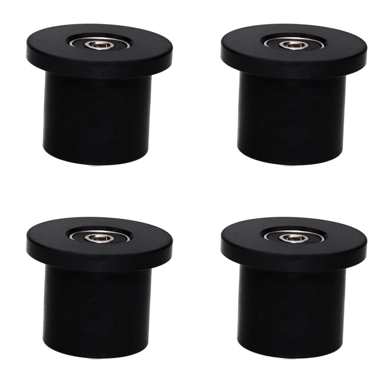 Total Gym Replacement Set Wheels/Rollers for Models XL, XLS and Some 3000 XL, All FIT, and Fit with Bearings Thru Hole of 1/4" in Diameter - 4 Pack (Black)
