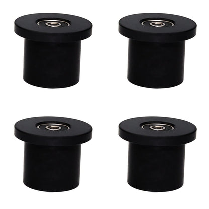 Total Gym Replacement Set Wheels/Rollers for Models XL, XLS and Some 3000 XL, All FIT, and Fit with Bearings Thru Hole of 1/4" in Diameter - 4 Pack (Black)