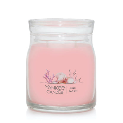 Yankee Candle Pink Sands Scented Signature 13oz Medium Jar 2-Wick Candle Over 35 Hours of Burn Time