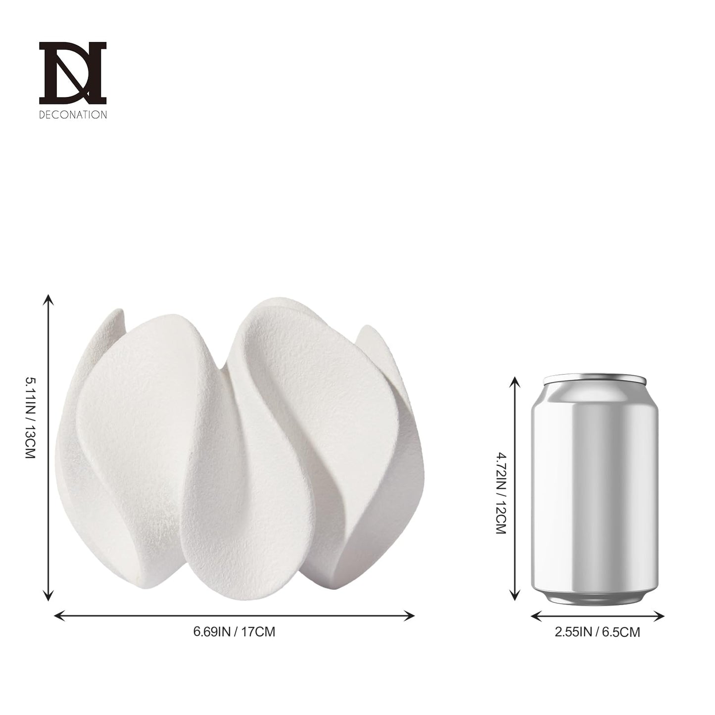 DN DECONATION Abstract Home Decor Living Room Coffee Table Decor, Modern White Textured Art Statue, Resin Sculpture for Bookshelf Desk Bedroom Office Wedding Gift for Men
