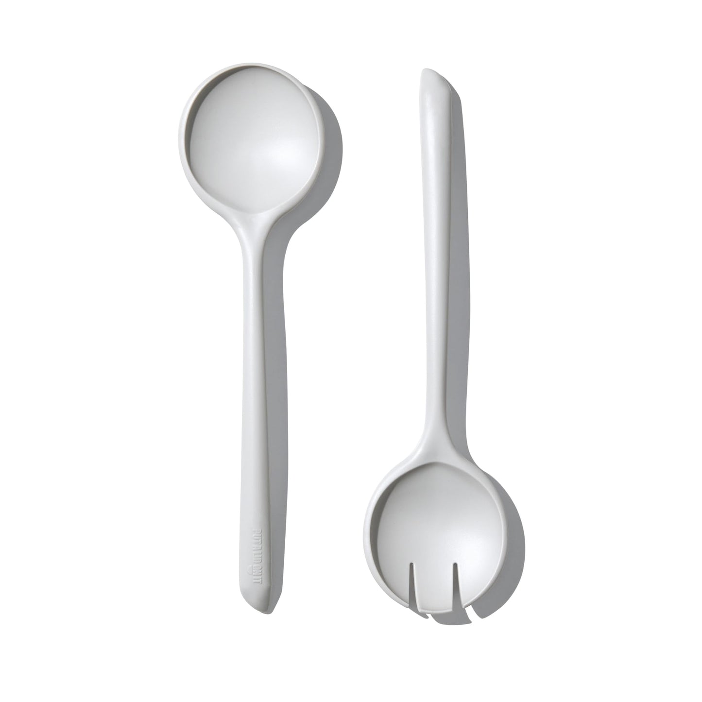 Put a Lid on It Salad Servers - Spoon and Fork Serving Set, Certified Recycled Food-Safe Plastic, BPA-Free, Dishwasher, Microwave, Fridge and Freezer Safe | 10.63 in | Salt