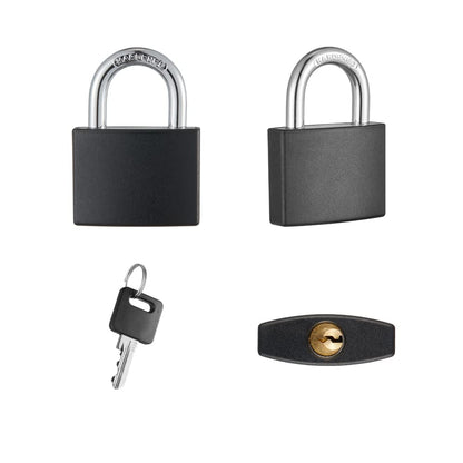 CINCINNO Covered Aluminum Padlock with Key, 8 Pack 1-9/16" Padlocks with Same Key，Key Lock for Outdoors