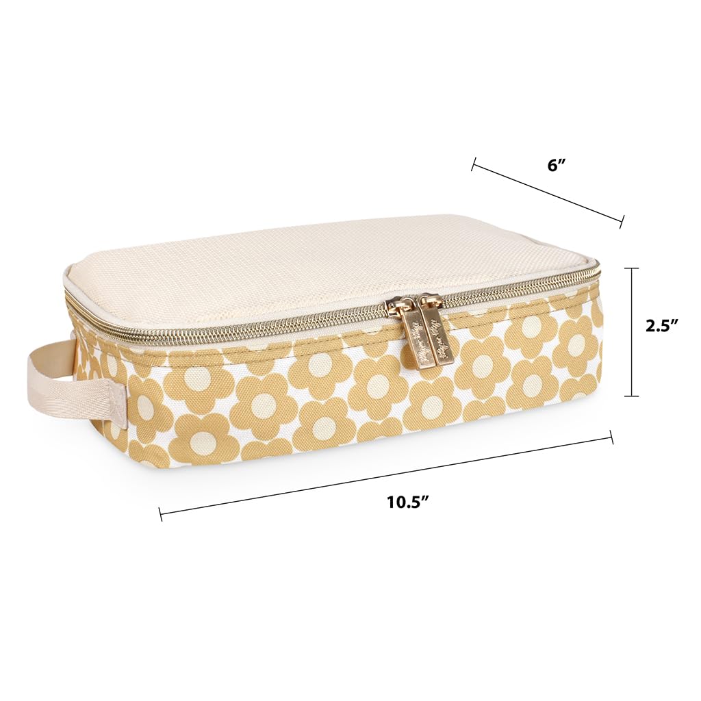 Itzy Ritzy Packing Cubes for Travel – Set of 3 Packing Cubes or Travel Organizers; Each Travel Cube Features a Mesh Top, Double Zippers and a Fabric Handle (Milk & Honey)