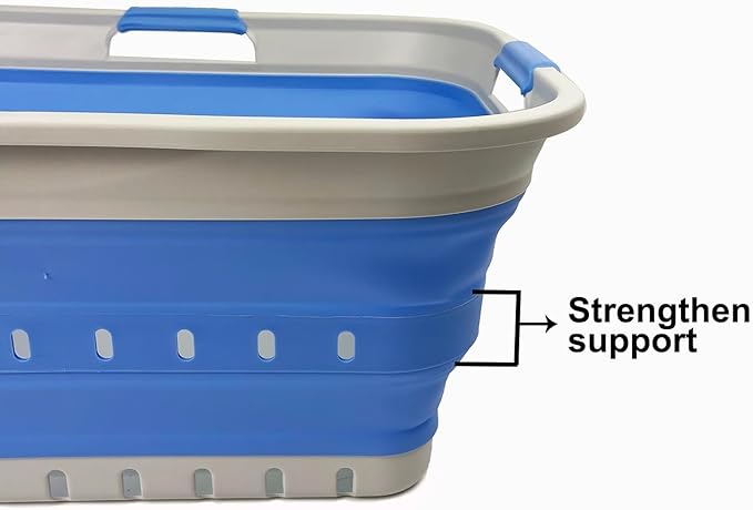 SAMMART 42L Collapsible Plastic Laundry Basket