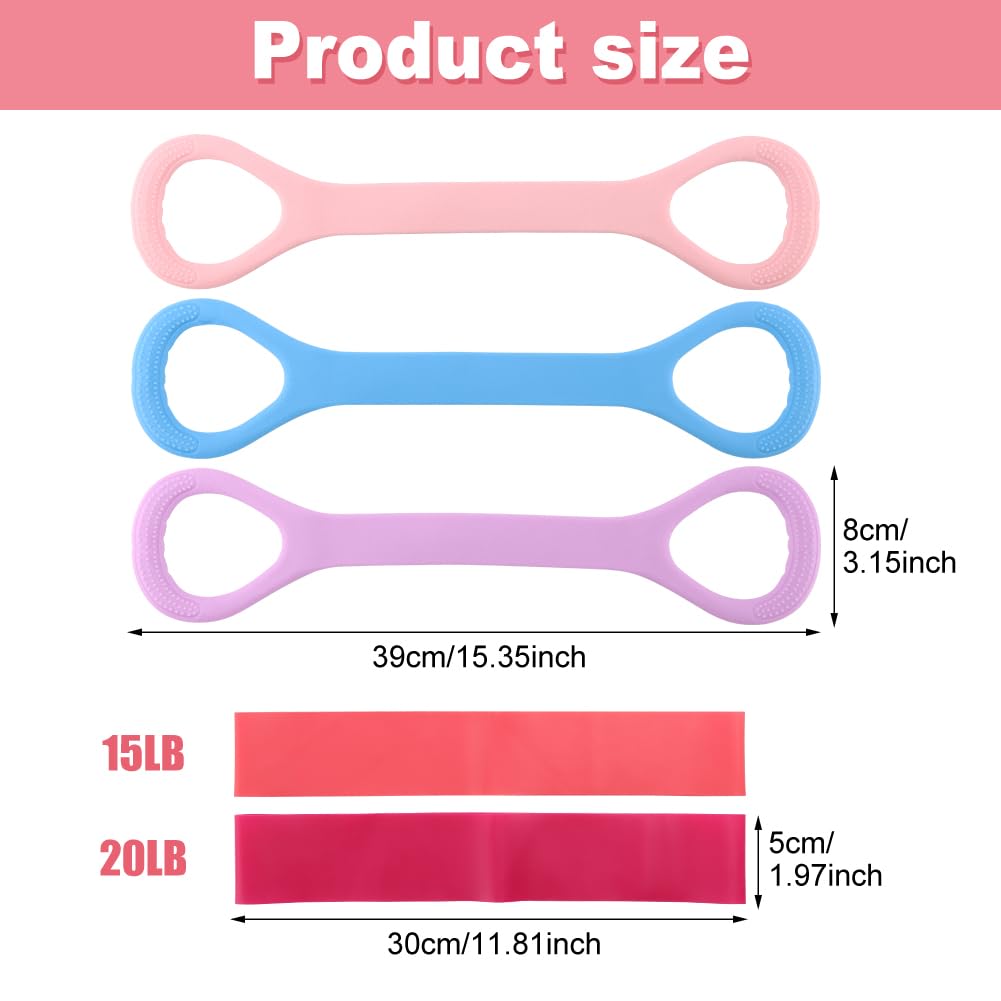3pcs Figure 8 Fitness Resistance Band Elastic Bands for Working Out Elastic Rope Stretch Fitness Band Training Exercise Bands for Women Yoga