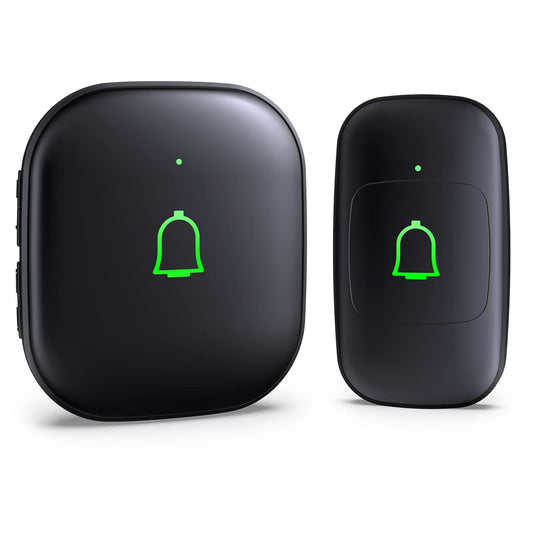 Doorkit Wireless Doorbell Door Bell Ringer Wireless IP66 Waterproof 1000Ft 32 Chimes 115dB 7 Volume Levels Mute Mode & LED Flash Doorbells for Home Kids Room Teachers Classroom Office