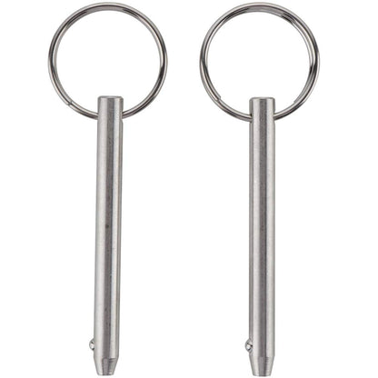 2 Pack Quick Release Pin, Diameter 1/4"(6.3mm), Overall Length 2.56"(65mm), Usable Length 2"(51mm), Full 316 Stainless Steel, Bimini Top Pin, Marine Hardware
