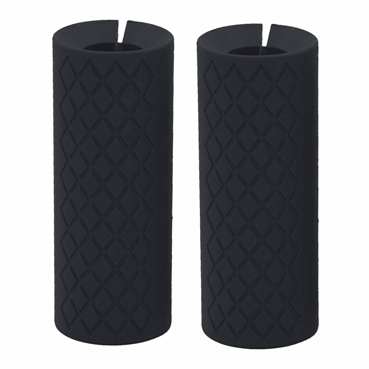 AIKESIWAY Thick Dumbbell & Barbell Grips for Weightlifting - High-Density Silicone Rubber, Non-Slip Gym Grips for Muscle Growth, Hand Stress Relief, Arm Blaster Adapter (1 Pair) (Black)