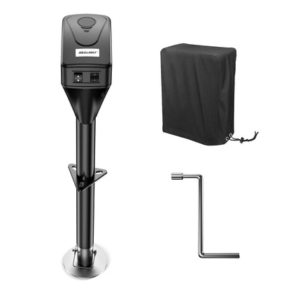 SEALIGHT 7500LB Electric Trailer Jack,Heavy Duty Electric Tongue Jack,12V DC and LED Light,9.84“-33.85“ Lift, Power Tongue Jack Waterproof for A-Frame,Utility and RV Trailer