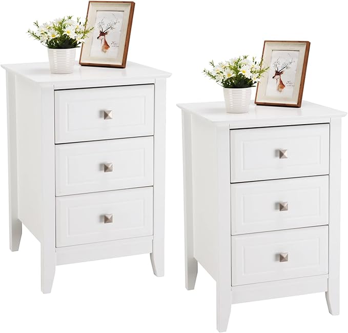 Bonnlo Upgraded White Night Stands