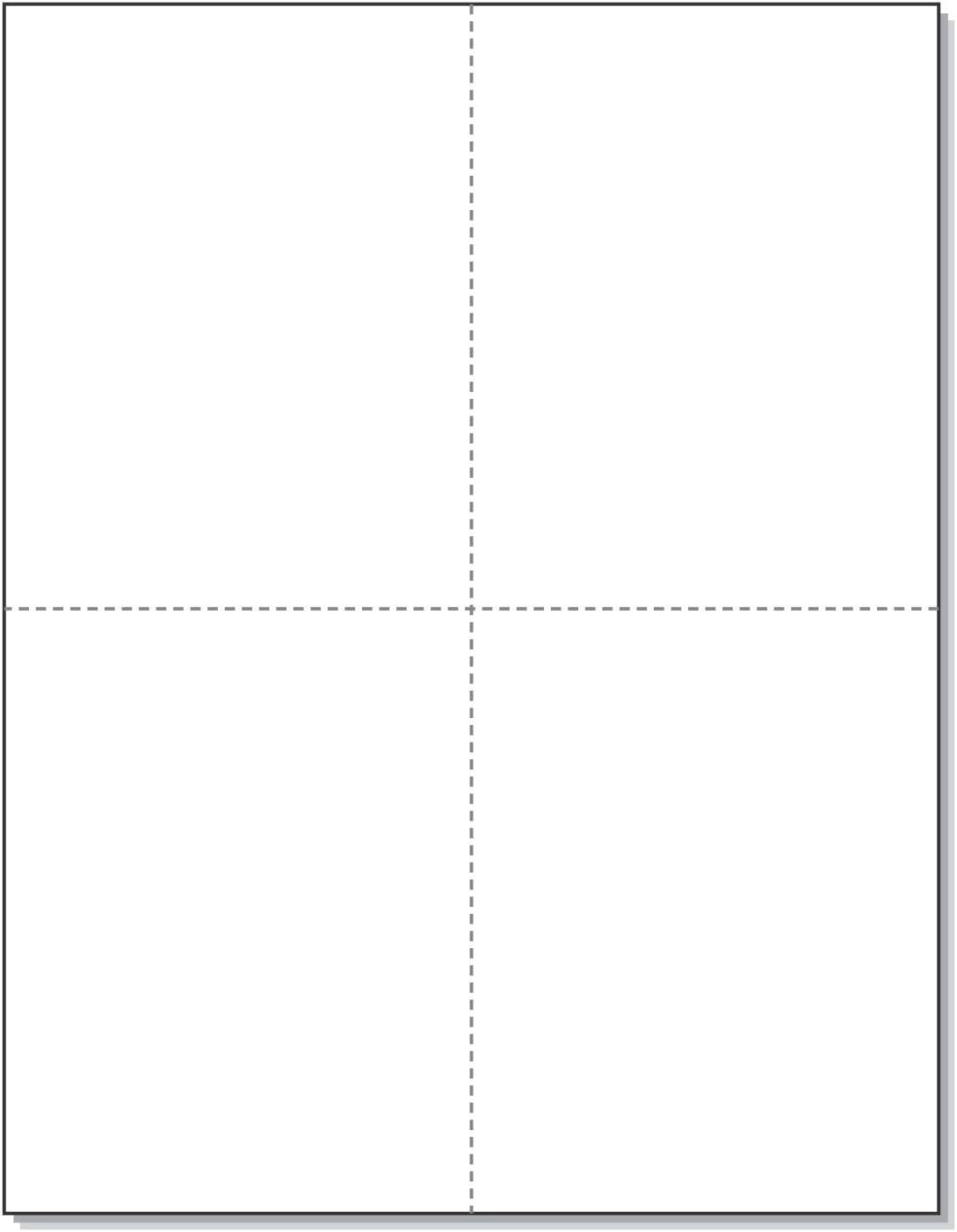 8-1/2 x 11 Laser and Inkjet Printer Postcards 4 up Per Page, (4-1/4" x 5-1/2" After Perf) EXTRA HEAVY 100 Sheets / 400 Cards