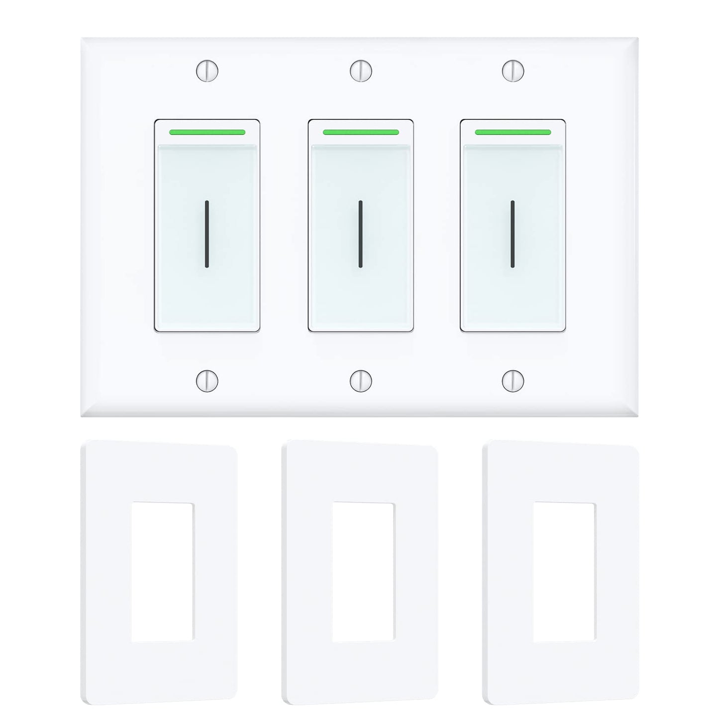 Milfra Smart Light Switch-Smart WiFi Switch 2.4Ghz Compatible with Alexa, Google Assistant,Remote Control/Voice Control and Schedule, Neutral Wire Required, Single-Pole, No Hub Required (4 Pack)