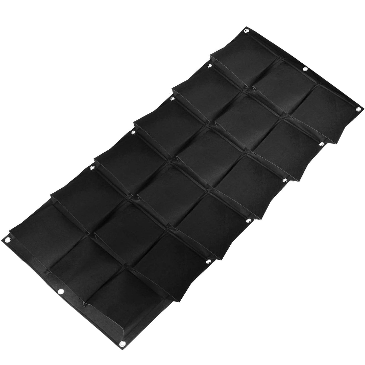SOUJAP 2 Pack 18 Pockets Vertical Wall Garden Planter Plant Grow Bag, Hanging Felt Grow Bags Vertical Wall Garden for Indoor, Outdoor, Flower, Garden, Vegetable and Home Decoration (Black)