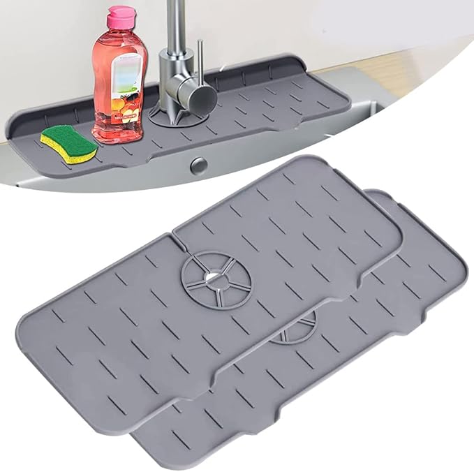 Silicone Faucet Sink Mat Sink Splash Guard, Sink Drain Pad Behind Faucet