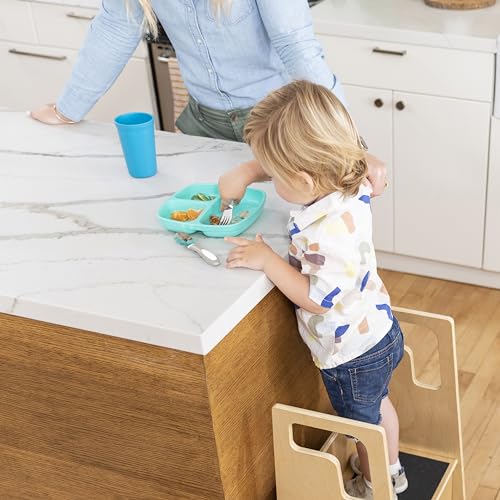 ECR4Kids My First Meal Pal Stainless Steel Spoons, Toddler Silverware, White, Light Grey, 3-Pack