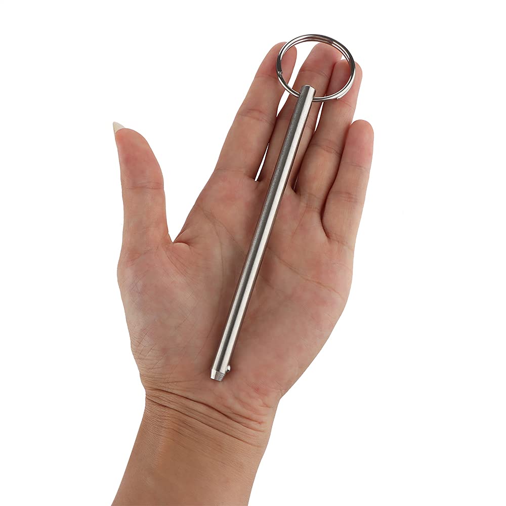 2 Pack Long Quick Release Pin, Diameter 1/4"(6.3mm), Overall Length 4-3/4"(120mm), Usable Length 4.13"(105mm), Full 316 Stainless Steel, Bimini Top Pin, Marine Hardware