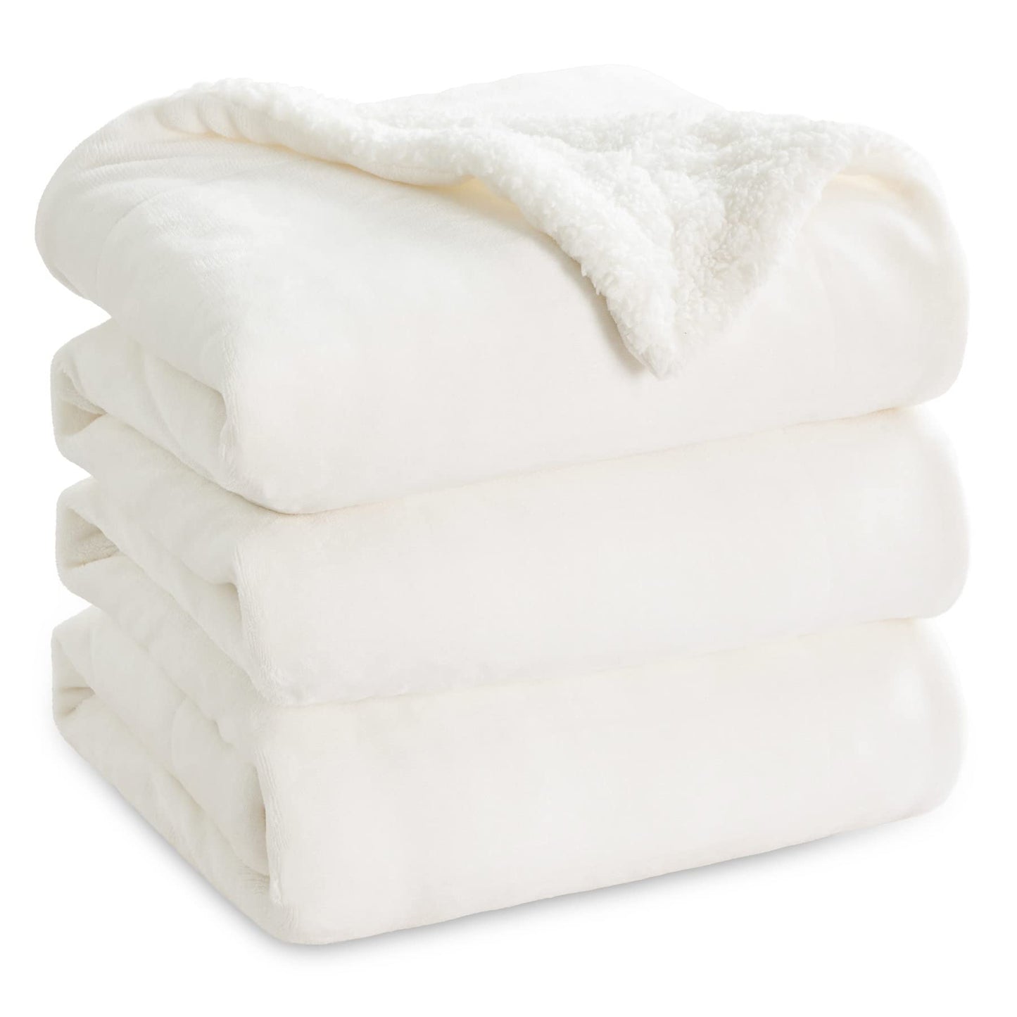 Bedsure GentleSoft Sherpa Fleece Blankets Queen Size for Bed - Thick and Warm, Soft Fuzzy Plush Queen Blanket for Winter, Grey, 90x90 Inches
