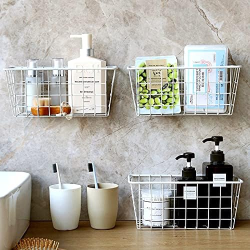 Hanging Kitchen Baskets Adhesive Sturdy Wire Storage Baskets
