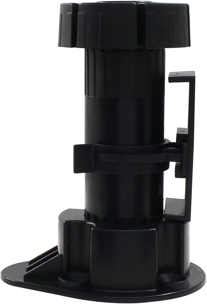 Jiozermi 4 Pack Black Plastic Cabinet Legs, Adjustable Furniture Feet