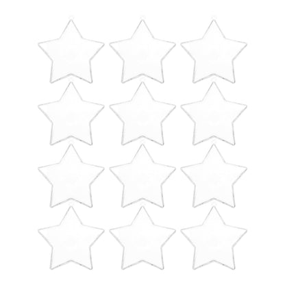 SOLUSTRE 12PCS Transparent Plastic Fillable Ornaments Ball Stars Penta Clear Fillable Ornaments DIY Craft Hanging Christmas Ball for Home Wedding Party Xmas Decoration