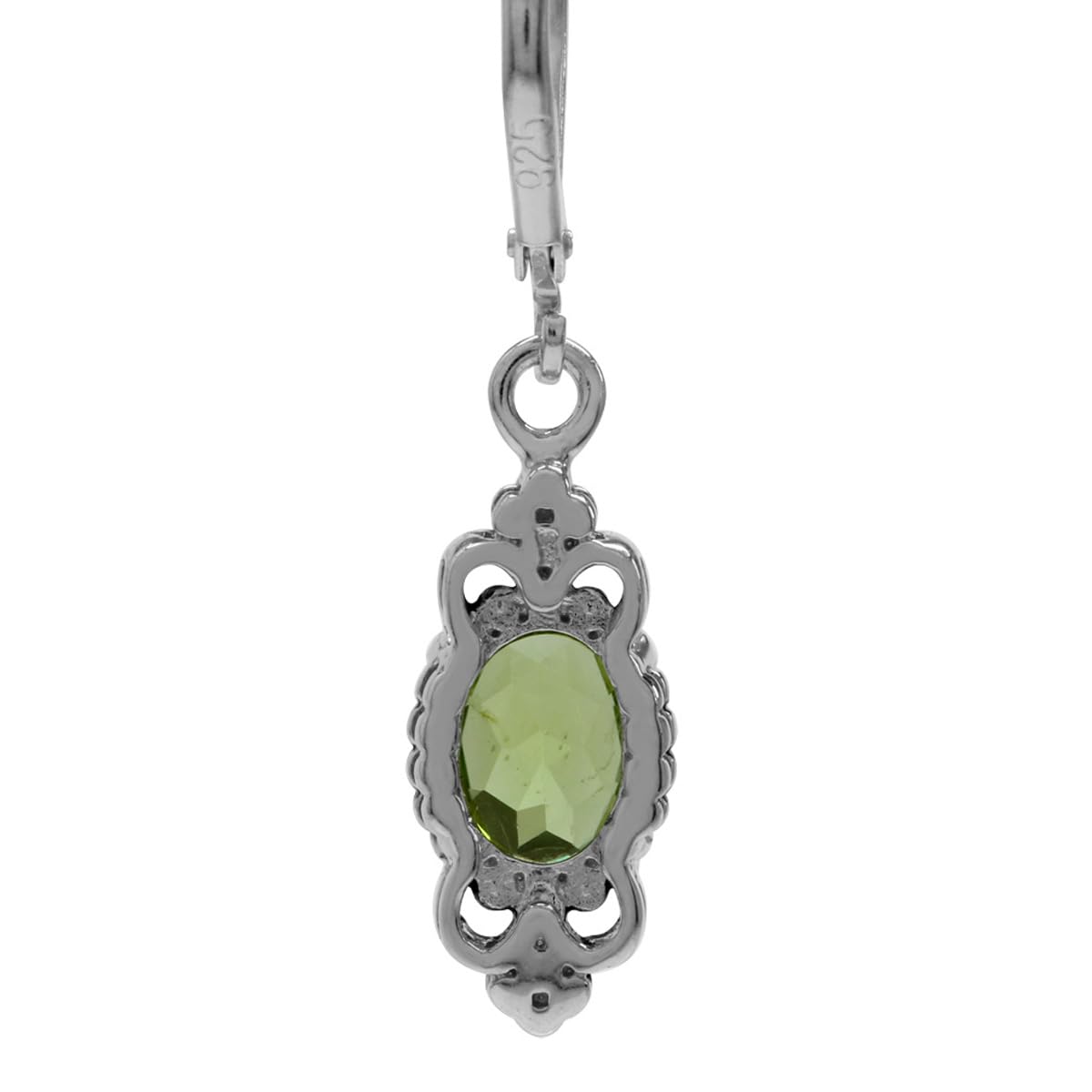 Silvershake 2.68ct. Natural Peridot 925 Sterling Silver Balinese Style Leverback Dangle Earrings