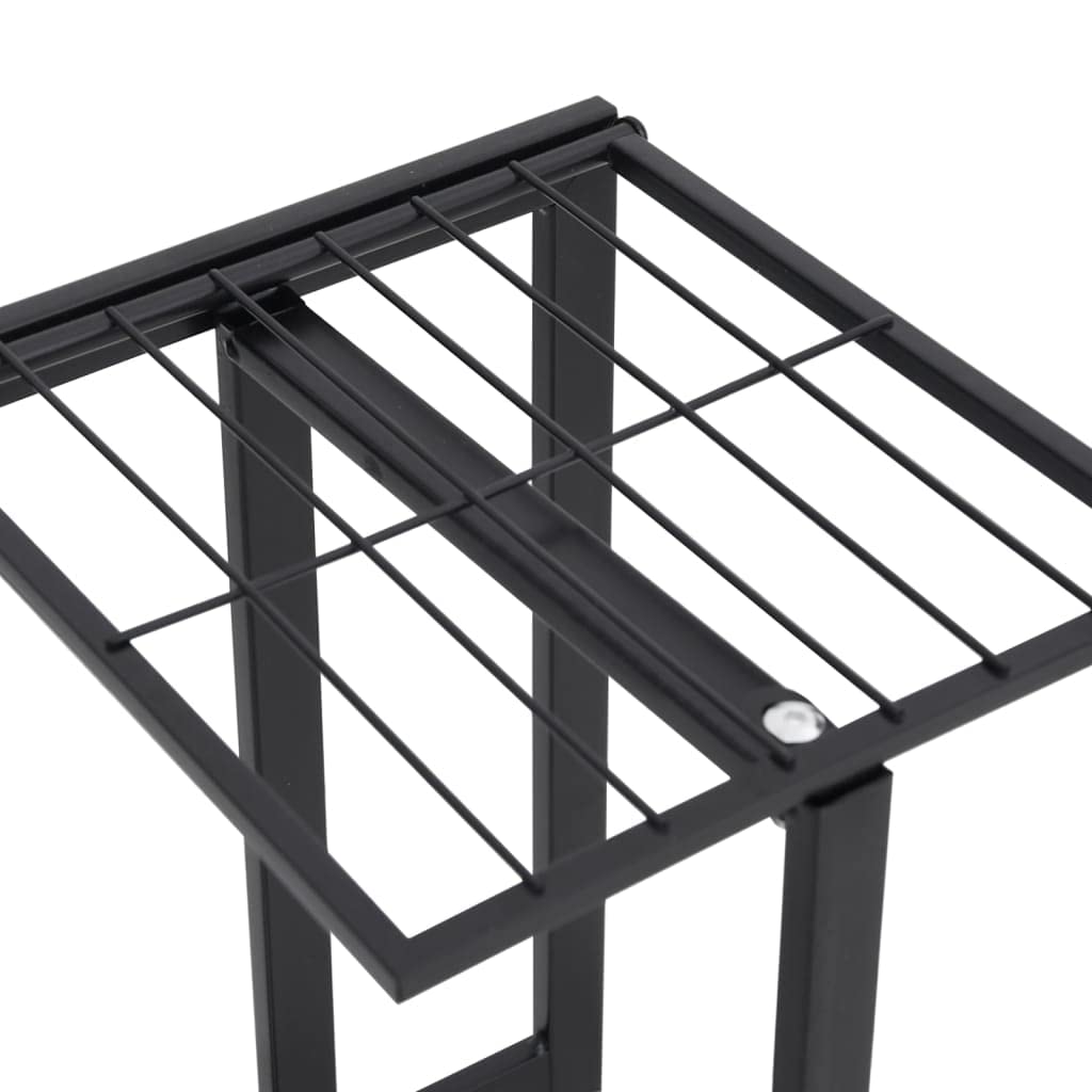 Qnhdfrt 4 Tier Black Metal Plant Stand Indoor Outdoor for Plants Flowers Decor Rectangular Powder Coated Steel Space Saving Shelf, for Living Room Balcony Garden Patio