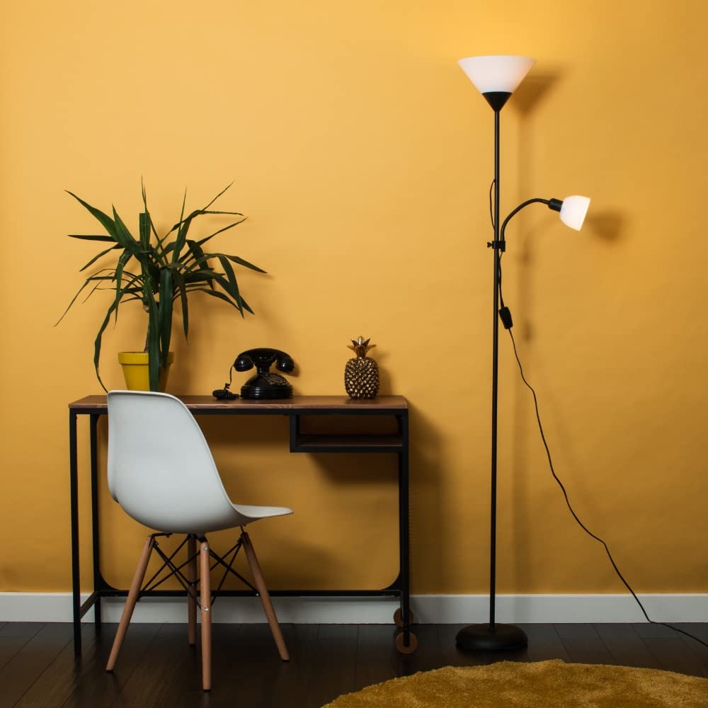 MiniSun | Modern Gloss Black 2 Way Mother/Father and Child Floor Lamp | Floor Lamps & Torchieres, Home Décor & Improvement Essential
