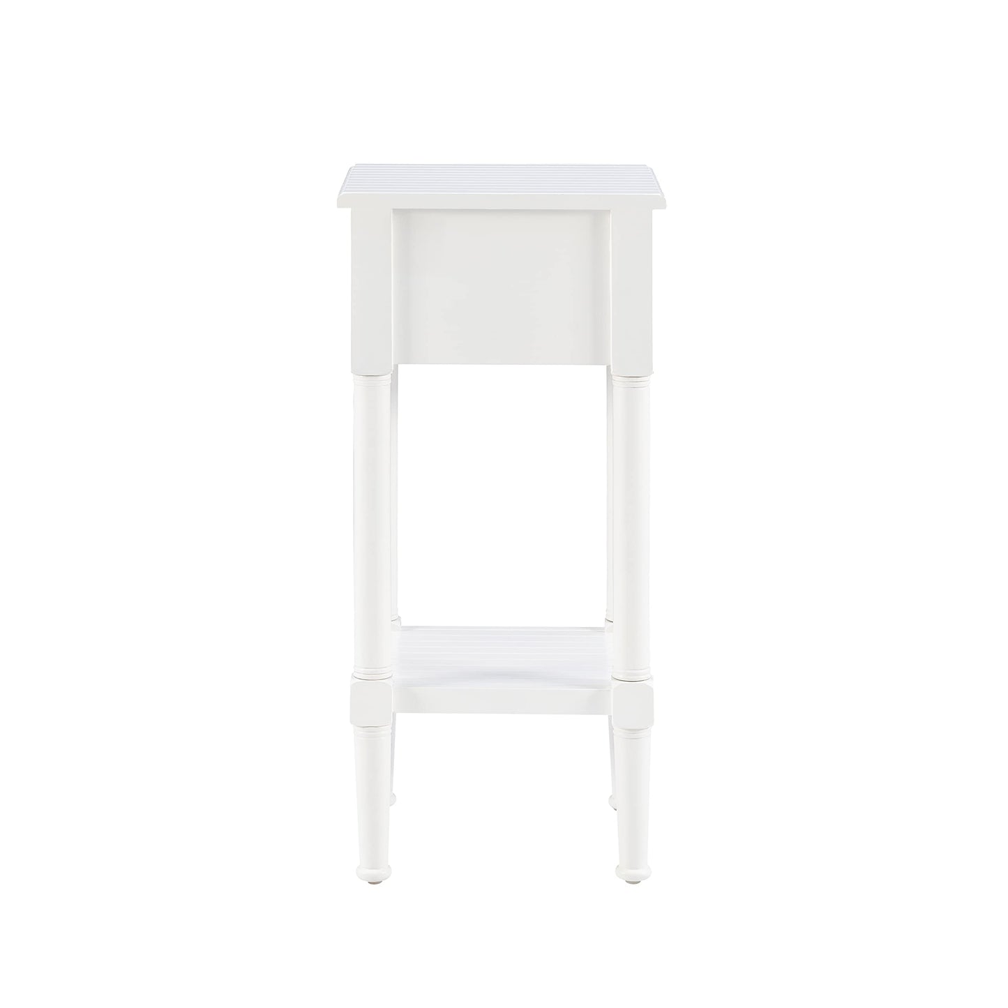 Linon Raleigh White Small Accent Table with Starfish Knobs