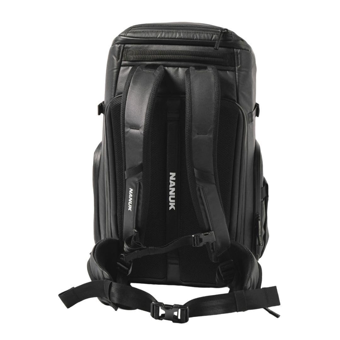 NANUK N-PVD 30L Camera Backpack – Water-Repellent with Rain Cover, Fits 2 Cameras, Drone, Tripod & 16" Laptop Compartment, Carry-On Approved – For Photographers, Travel & Hiking – Black