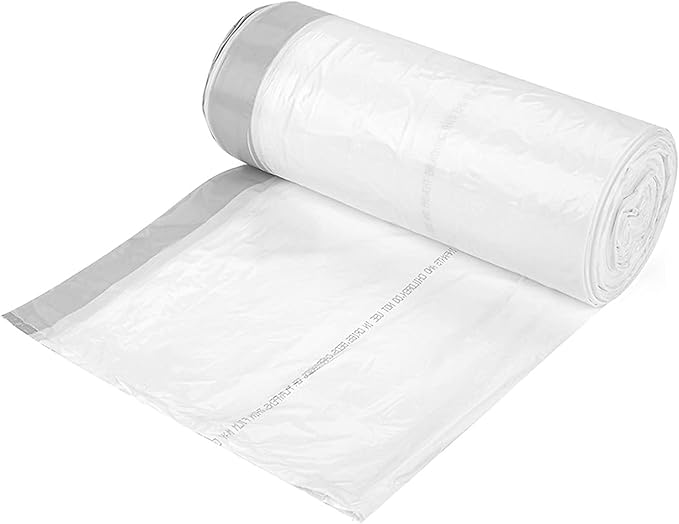 Ultrasac 18 Gallon 2.0 MIL White Drawstring Trash Bags