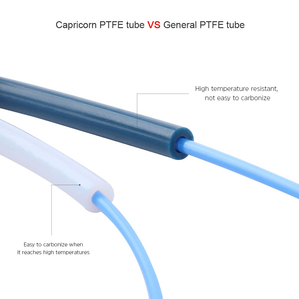 Sovol Creality Capricorn Bowden PTFE Tubing 1M XS Series 1.75MM Filament with 2X PC4-M6 & 2X PC4-M10 Pneumatic Fittings & Tube Cutter for Ender 3/3 Pro/5/CR-10/10S 3D Printer
