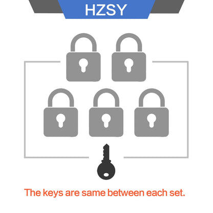 HZSY Padlocks Keyed Alike, Pack of 6, Laminated Steel Keyed Lock (1-9/16", 40mm), Padlocks with Same Key, Normal Shackle, for Toolbox, Locker & StorageUnit or More