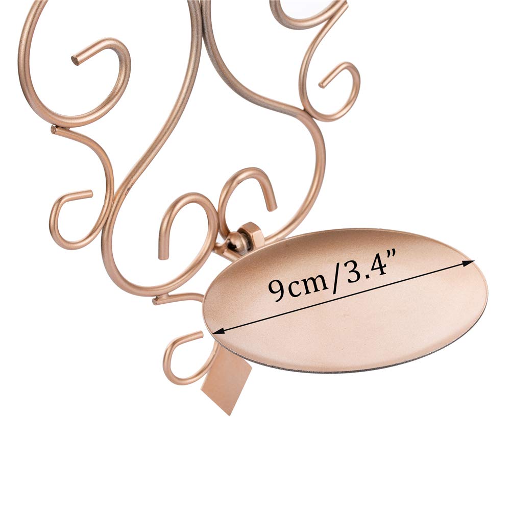 Sziqiqi Iron Wall Candle Sconce Candle Holder Set of 2 Wall Mounted Candle Sconces Holder, for Bedroom Dining Room Decor, Rose Gold