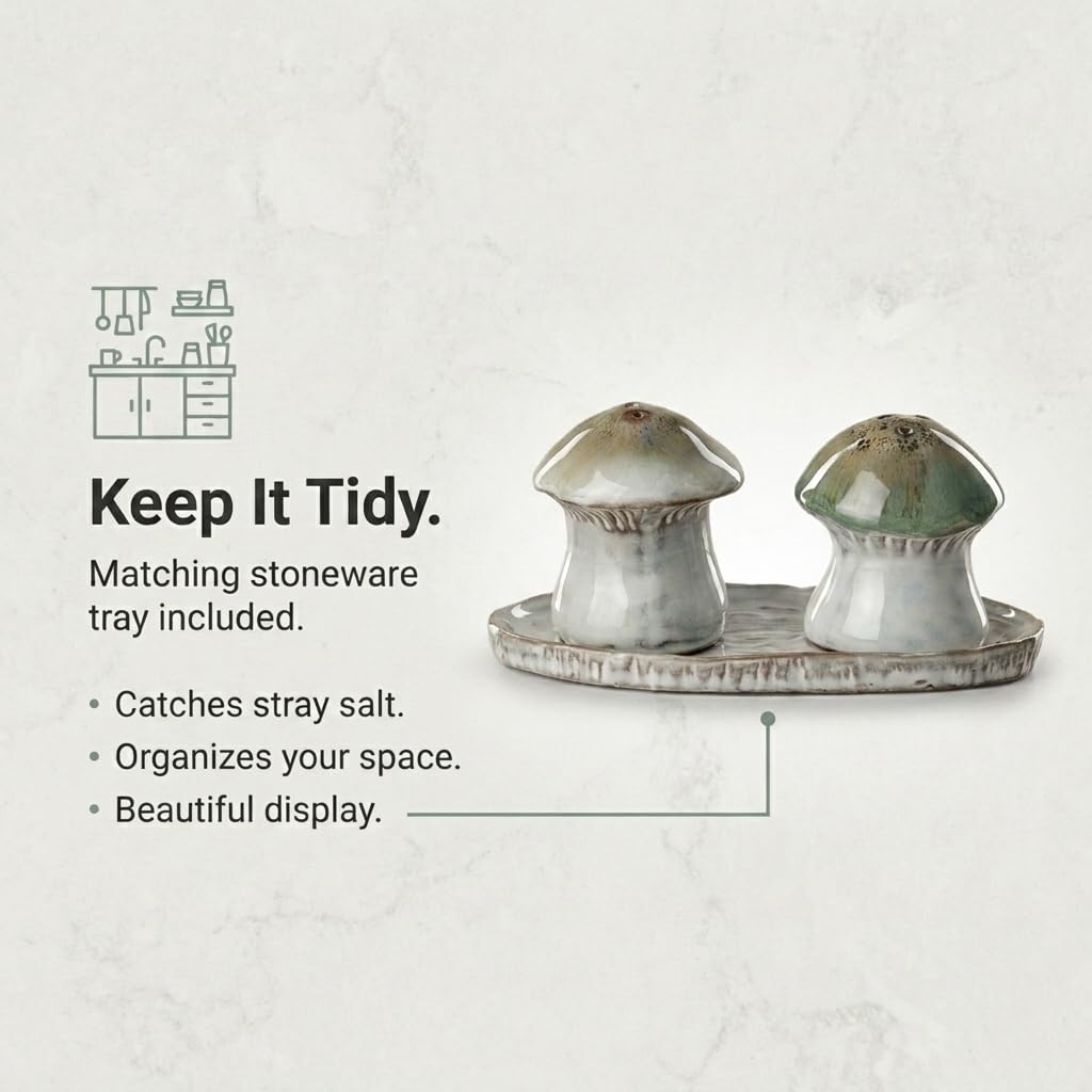 The Bridge Collection Mushroom Unique Salt and Pepper Shaker Set