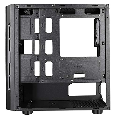CiT Flash ARGB PC Gaming Case, Micro-ATX, 4 x 120mm ARGB Rainbow Fans Included, Tempered Glass, LED Button, 8 Fan Support, Water-Cooling Ready | Black