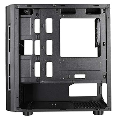 CiT Flash ARGB PC Gaming Case, Micro-ATX, 4 x 120mm ARGB Rainbow Fans Included, Tempered Glass, LED Button, 8 Fan Support, Water-Cooling Ready | Black