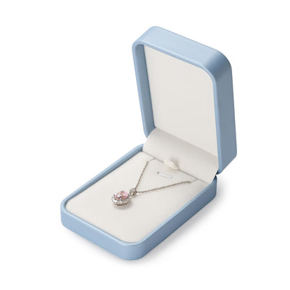 Papten PU Leather Necklace Box Velvet Interior Necklace Gift Box Jewelry Gift Pendant Box Necklace Case For Birthday, Proposal, Engagement, Wedding, Valentine's Day (Blue)