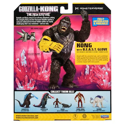 MonsterVerse Godzilla x Kong: The New Empire, 6-Inch Kong Action Figure Toy, Iconic Collectable Movie Character, Includes B.E.A.S.T Glove Feature, Toy Suitable for Ages 4 Years+