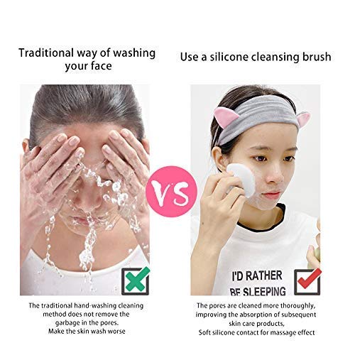 VWMYQ Face Scrubber, Silicone Face Scrubber for Men Facial Cleansing Brush Silicone Face Wash Brush Manual Waterproof Cleansing Skin Care Face Brushes for Exfoliating- Black