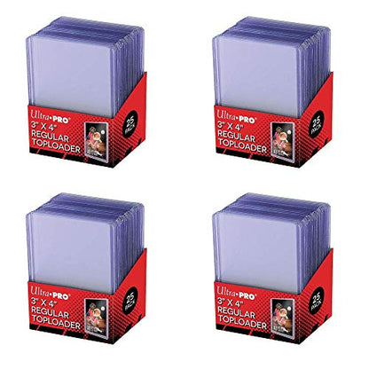 Ultra Pro 3x4 Clear Regular, Pack of 100 Toploader Thick Card Sleeves for Trading Cards such as Pokemon Magic Standard Size Transparent