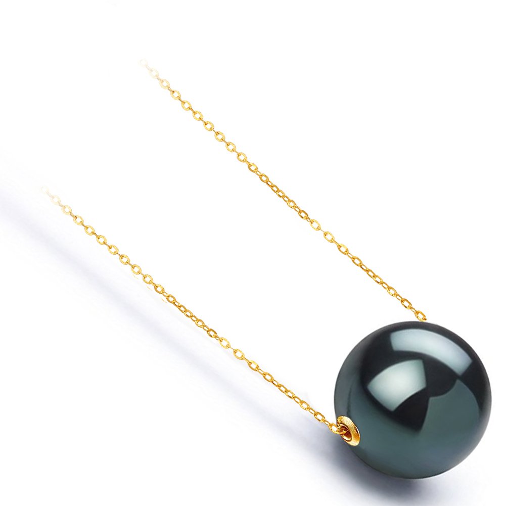 Tahitian Black Pearl Necklace Fine Jewellery Round AAAA+ Pearls 18K Pearl Pendant Necklace Gifts for Women Her- Anniversary Birthday Fine Jewelry -Valentine's Day Mothers Day Gifts