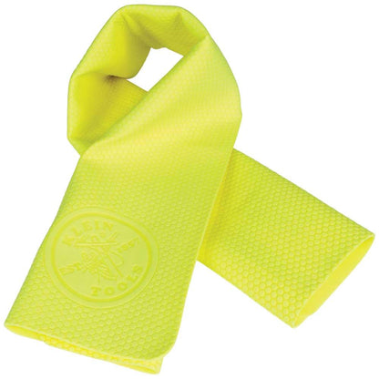 KLEIN TOOLS 60486 Cooling Towel with Evaporative PVA Technology, Comes in Resealable Bag with Convenient Carabiner Clip, Yellow, 2-Pack