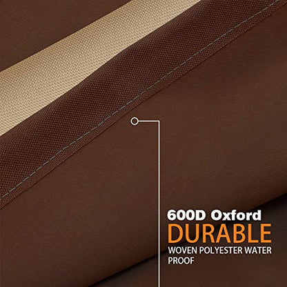 Vailge Rectangular/Oval Patio Table Cover, Heavy Duty and Waterproof Outdoor Lawn Patio Furniture Covers, X-Large Beige & Brown