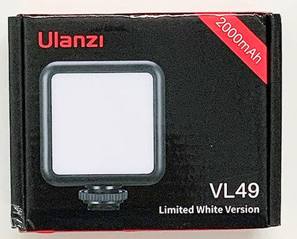 ULANZI VL49 Camera Light, Led Video Light Dimmable with 2000 mAh Battery, Portable Light Photography Rechargeable, Brightness Adjustable for Youtube,Studio,Livestreaming,DSRL,Camcorder Shooting