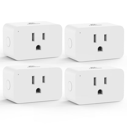 EIGHTREE Smart Plug 15A, Smart Plugs That Compatible with Alexa & Google Home & SmartThings, No Hub Required, Smart Outlet with Remote Control, Timer & Schedule, 2.4GHz WiFi Only, 4 Packs