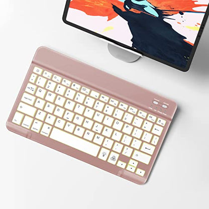OMOTON Bluetooth Keyboard, Backlight Wireless Rechargeable Keyboard for iPad, iPad Pro, iPad mini, iPad Air with Illuminated LED (White)