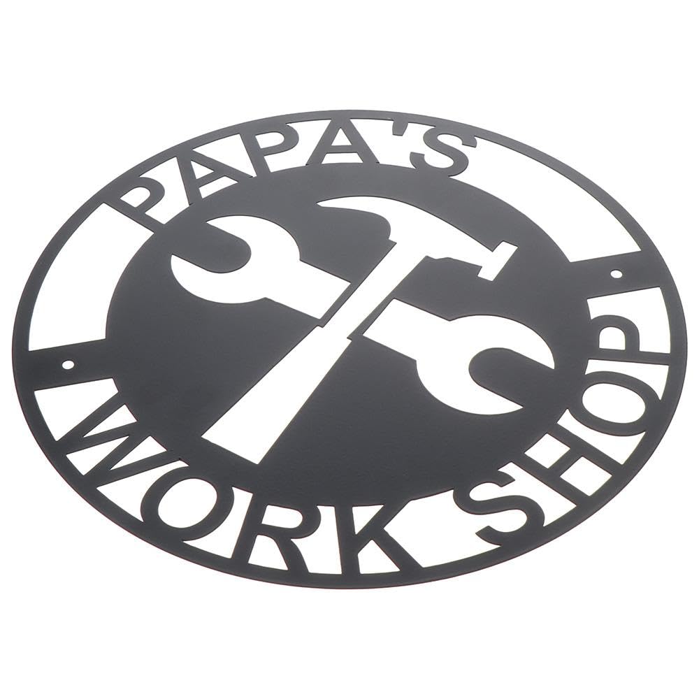 Urjumpea Papas Workshop Metal Sign Metal Wall Art Decor Garage Signs Gift for Dad